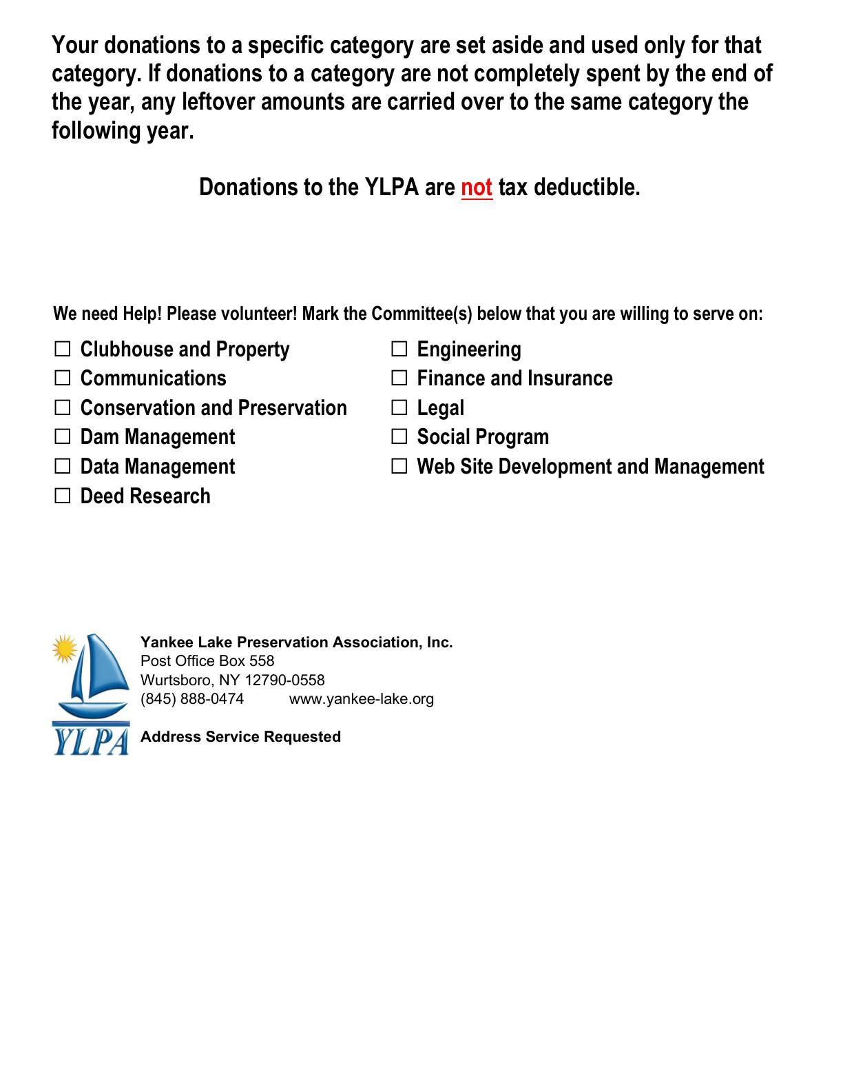2026 YLPA Membership Form — page 2