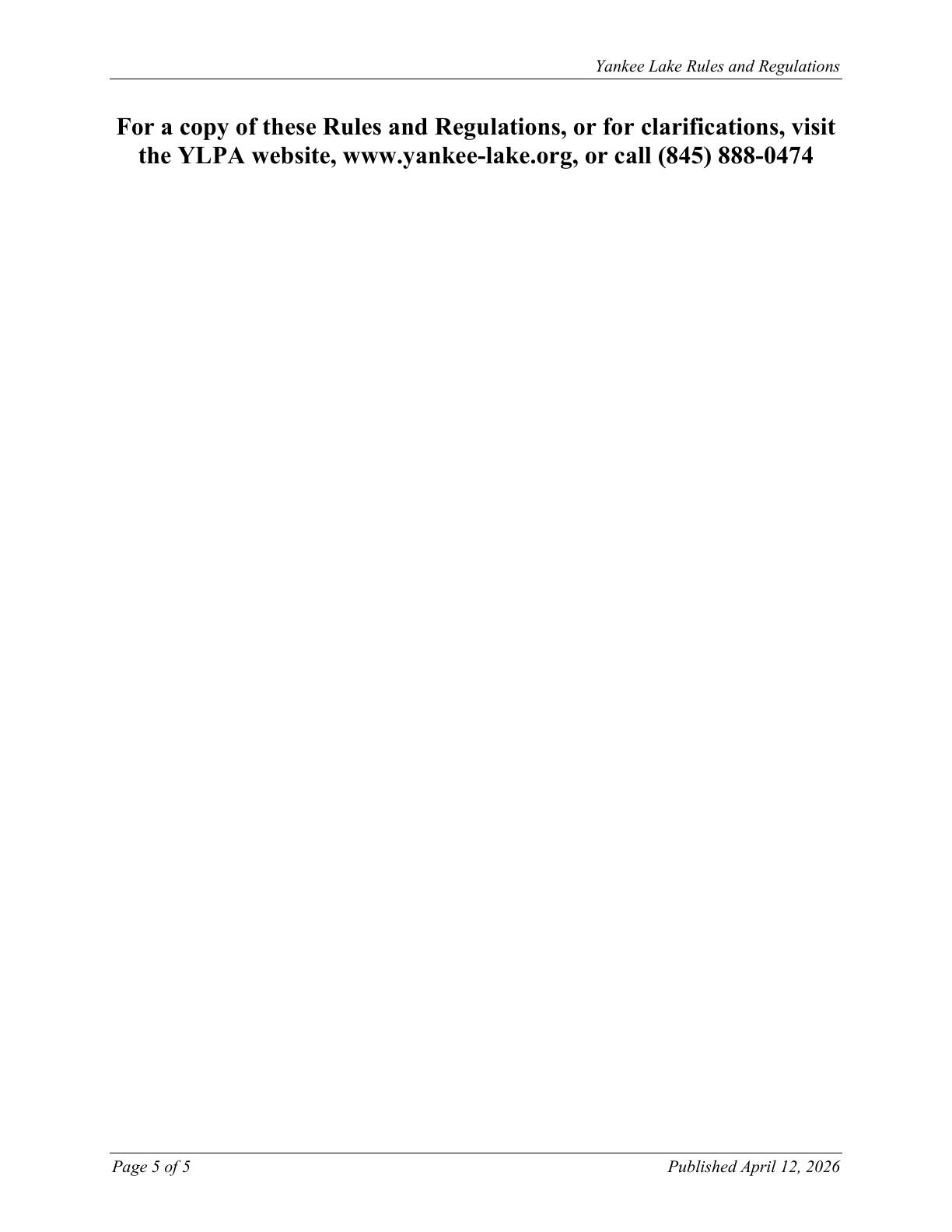YLPA Rules and Regulations — page 5