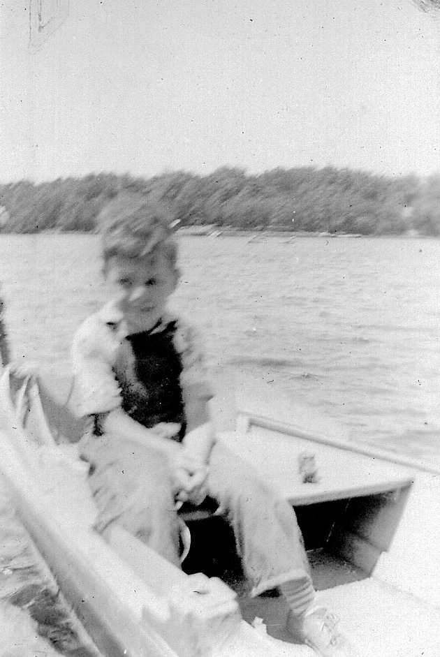 Dawkins 006   1930 Roger MacGowan in Boat on North Shore
